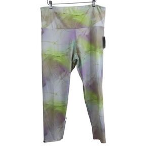 Onzie Womens White Journey Printed High-Rise Wide Waist Legging Pants Sz 1X NWT